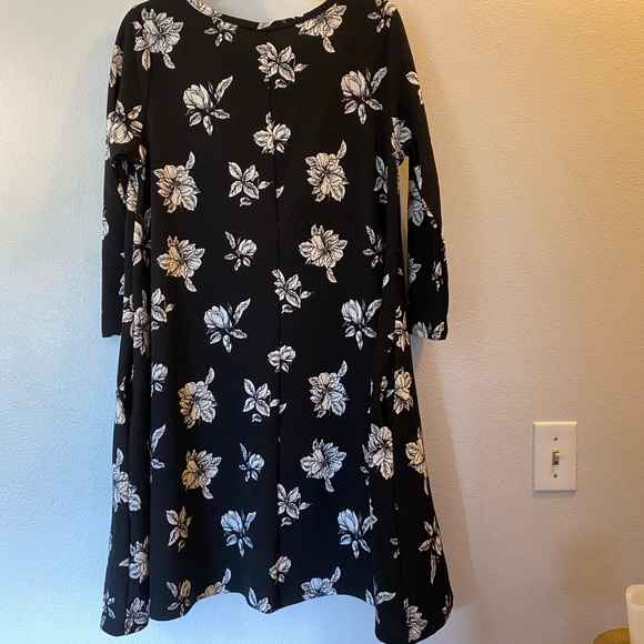 Honey & Lace Floral Brea 3/4 Sleeve Swing Dress - Picture 2 of 10